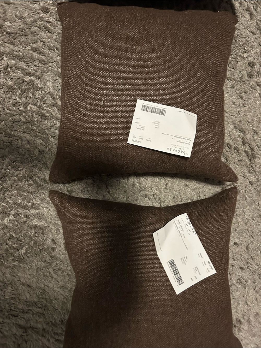 Decorative Brown Accent Pillow Pair - Neutral Home Accent